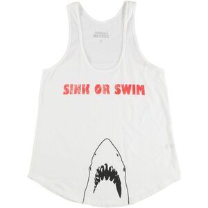 Gorilla Buffet Womens Sink Or Swim Racerback Tank Top, White, NWT